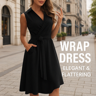 Women's Sleeveless V-Neck Casual Printed Flowy Swing Dress