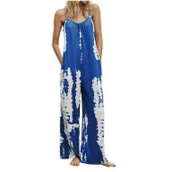 Casual Printed Spaghetti Strap Jumpsuit