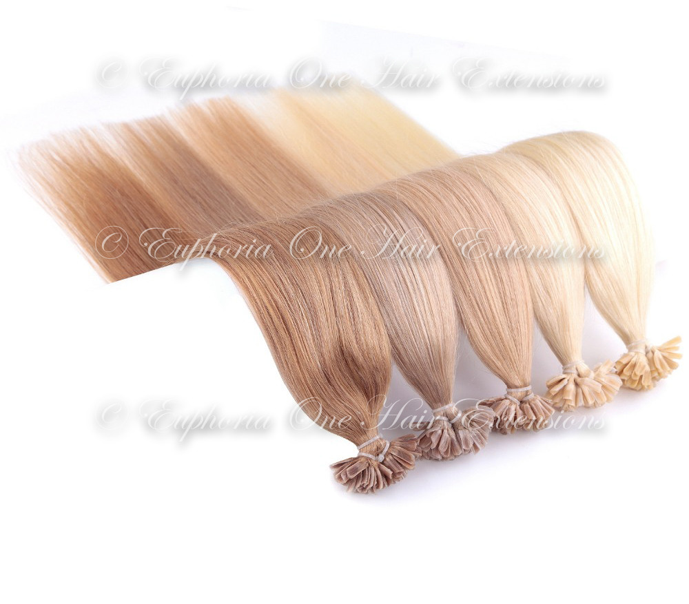 Indian Remy Cuticle Correct U Tip Nail Tip 1g Thick Pre Bonded