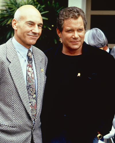This is an image of 226318 William Shatner & Patrick Stewart Photograph & Poster