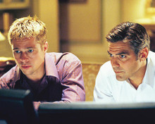 This is an image of 250133 George Clooney and Brad Pitt Photograph & Poster