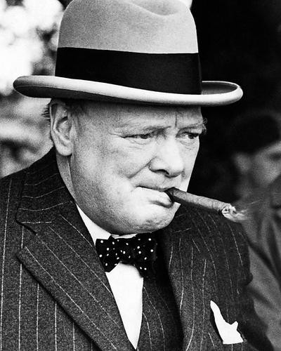 This is an image of Photograph & Poster of Winston Churchill 195510