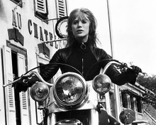 This is an image of Photograph & Poster of Girl on a Motorcycle 199775