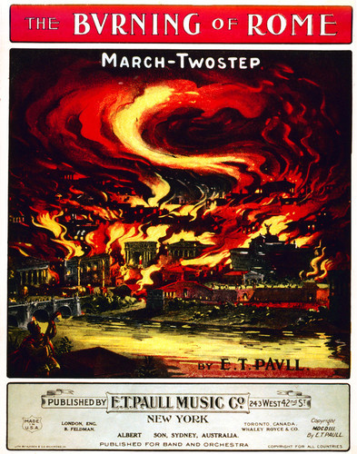 This is an image of Vintage Reproduction of The Burning of Rome 297383