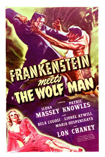 This is an image of Vintage Reproduction of Frankenstein Meets the Wolf Man 295386