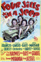 This is an image of Vintage Reproduction of Four Jills in a Jeep 296439 This is an image of Vintage Reproduction of Four Jills in a Jeep 296439