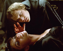 This is an image of 280712 Christopher Neame as Johnny Alucard and Caroline Munro as Laura Bellows in Dracula A.D. 1972