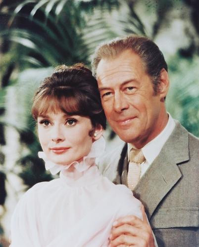 This is an image of 216541 Audrey Hepburn & Rex Harrison Photograph & Poster