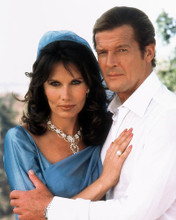 This is an image of 252510 Roger Moore and Maud Adams Photograph & Poster
