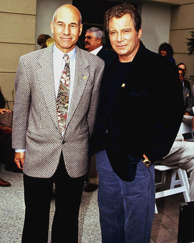 This is an image of 227530 William Shatner & Patrick Stewart Photograph & Poster