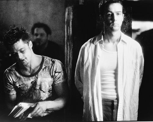This is an image of 169367 Brad Pitt & Edward Norton Photograph & Poster