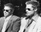This is an image of 171358 George Clooney and Brad Pitt Photograph & Poster