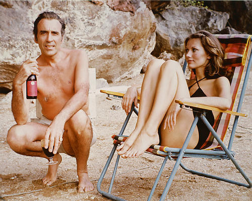 This is an image of 255346 Christopher Lee & Maud Adams Photograph & Poster