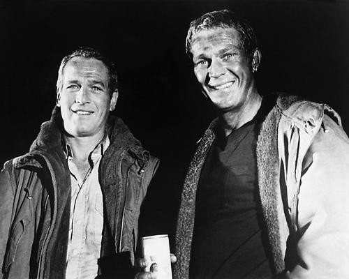 This is an image of 171674 Steve McQueen & Paul Newman Photograph & Poster