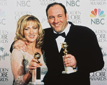 This is an image of 241260 James Gandolfini & Edie Falco Photograph & Poster