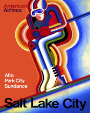 This is an image of Prints & Posters of Salt Lake City American Airlines 204020