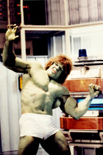 Lou Ferrigno as The Incredible Hulk in white shorts 8x12 inch real photo