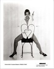 Victoria Abril sexy pose seated on chair French Twist 1995 8x12 inch photo