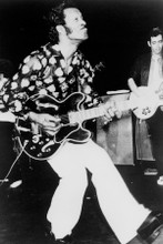 Chuck Berry iconic on stage with guitar doing "walk" 8x12 inch real photo