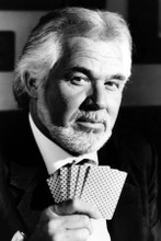 Kenny Rogers as The Gambler holding playing cards 8x12 inch real photograph