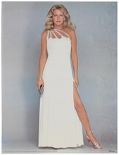 Cheryl Ladd leggy full length pose in white dress holding gun Charlie's 5x7