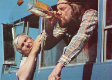Honeysuckle Rose Willie Nelson drinks whiskey with Slim Pickens 5x7 inch photo
