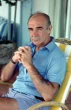 Sean Connery, candid pose in blue polo shirt & shorts 4x6 photo
