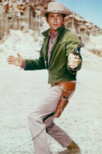 Michael Landon full length drawing gun as Little Joe Bonanza 4x6 inch real photo