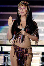 Cher wearing very brief costume with bare midriff 4x6 inch real photograph
