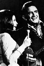 Johnny Cash and June Carter sing together 1969 San Quentin Prison 4x6 inch photo