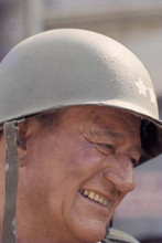 John Wayne in 2 star general helmet Cast A Giant Shadow 4x6 inch photo