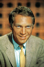 Steve McQueen smiling studio portrait in sports jacket & tie 1965 4x6 inch photo