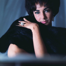 Elizabeth Taylor beautiful 12x12 inch photograph 1960's in black fur