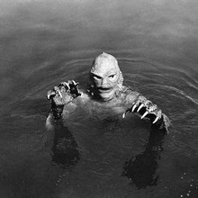 Creature From The Black Lagoon 12x12 inch photograph Gillman in water