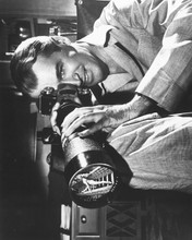 James Stewart looks through zoom camera lens Hitchcocks Rear Window 12x18 Poster