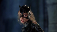 Michelle Pfeiffer in black leather with blonde hair Catwoman 12x18 poster