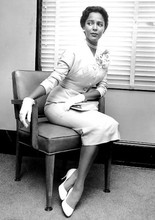Dorothy Dandridge full length seated pose in white gloves 12x18 poster