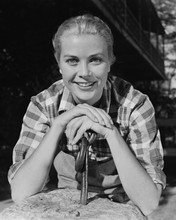Grace Kelly smiling 1950's pose in checkered shirt 12x18  Poster