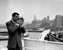 Cary Grant 1940's candid pose filming with camera in New York 12x18  Poster