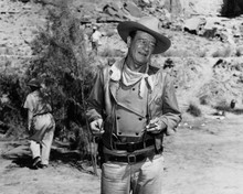 The Comancheros John Wayne smoking on set 12x18  Poster