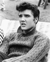 Elvis Presley candid pose relaxing on movie set in sweater 1950's 12x18  Poster
