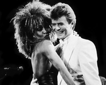 David Bowie Tina Turner two legends in concert together embrace 12x18  Poster