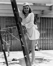 Mr. Ed Connie Hines on set in short dress 12x18  Poster