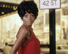 Diana Ross 1960's pose in red bare shoulder top 12x18  Poster