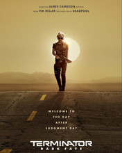 Terminator Dark Fate Linda Hamilton walks on highway with gun 12x18  Poster