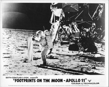 Footprints on The Moon 1969 original 8x10 photo Apollo 11 Neil Armstrong flag