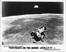 Footprints on The Moon 1969 original 8x10 photo Apollo 11 orbits moon