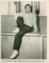 Frankie Avalon original 1961 8x10 photo in sailor outfit posing on ship