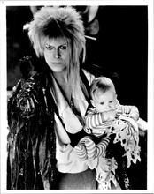 David Bowie vintage 8x10 photograph Labyrith movie 1986 holding baby