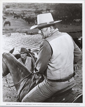 Chisum original 1970 8x10 photograph John Wayne on horse Ben Johnson by river